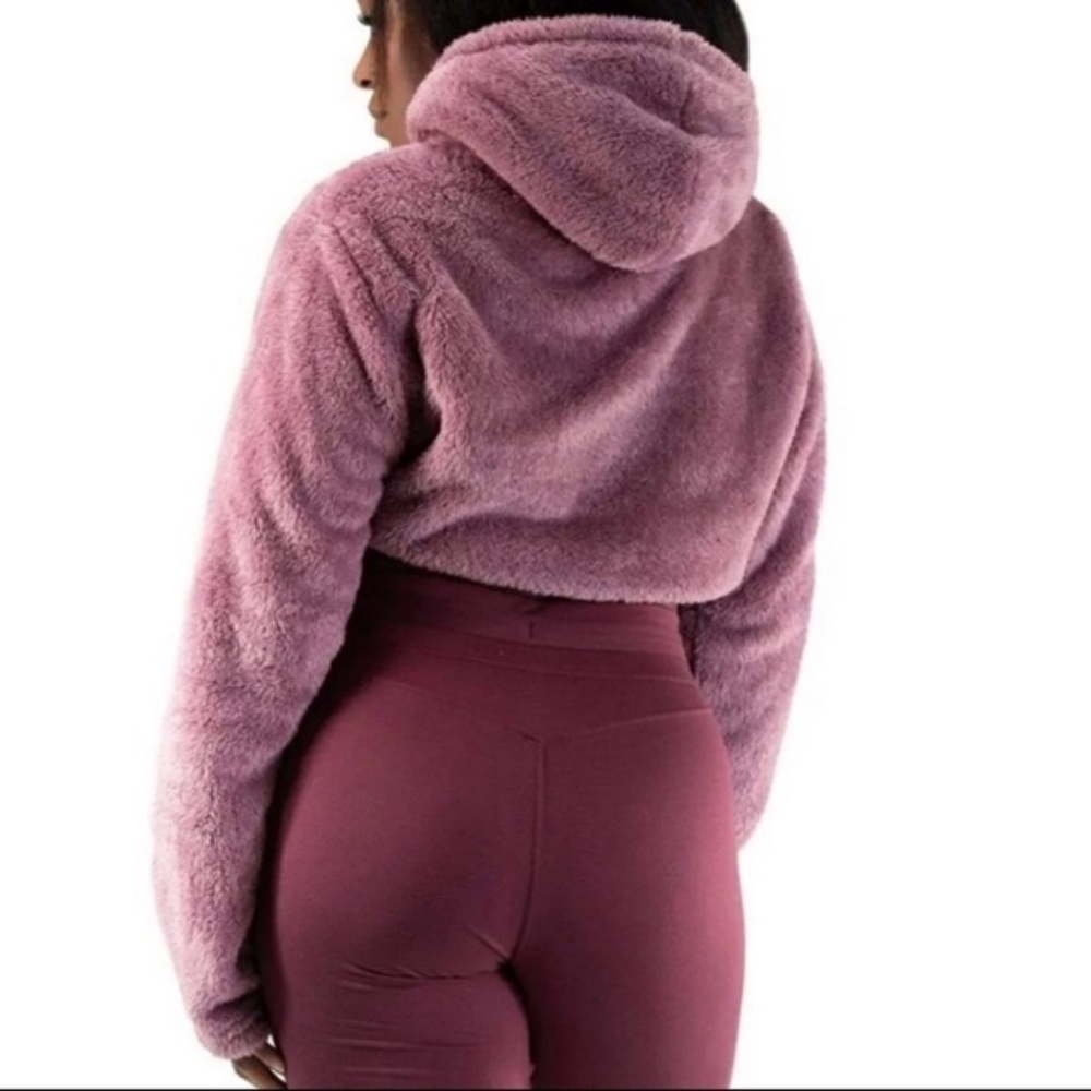 Balance Athletica Sherpa Cropped Hoodie - Mauve - Picture 2 of 7